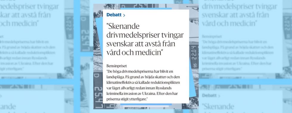 Skenande drivmedelspriser tvingar svenskar att avstå från vård och medicin